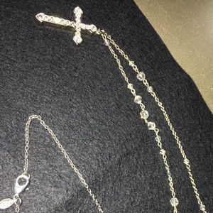 Vintage Tarina Tarantino Diamond Cross Necklace